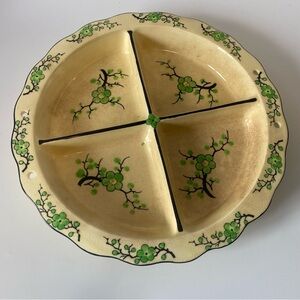 Vintage Moriyama Japan hand painted platter divided dish